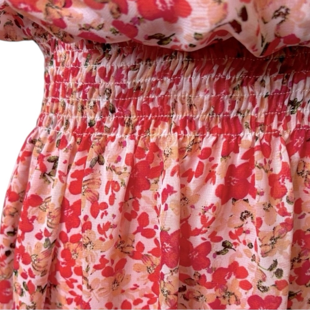 JUST…TAYLOR Floral Flouncy Mini Dress in Pinks  and Peach Size 16 -- SUPER CUTE! - Picture 7 of 12